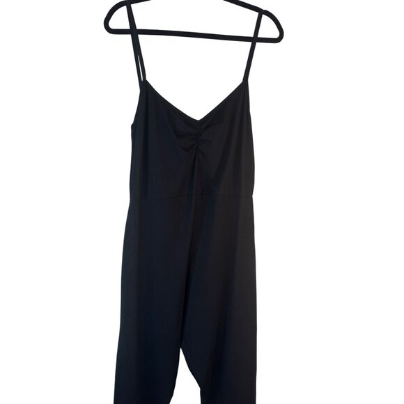 2/$30 NWT PLT Plus Size 18 Black Cotton Ruched Bust Jumpsuit - Picture 6 of 16